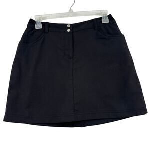 Slazenger Golf Skort Womens Size 2 Black‎ Skirt with Built In Shorts Zip Fly